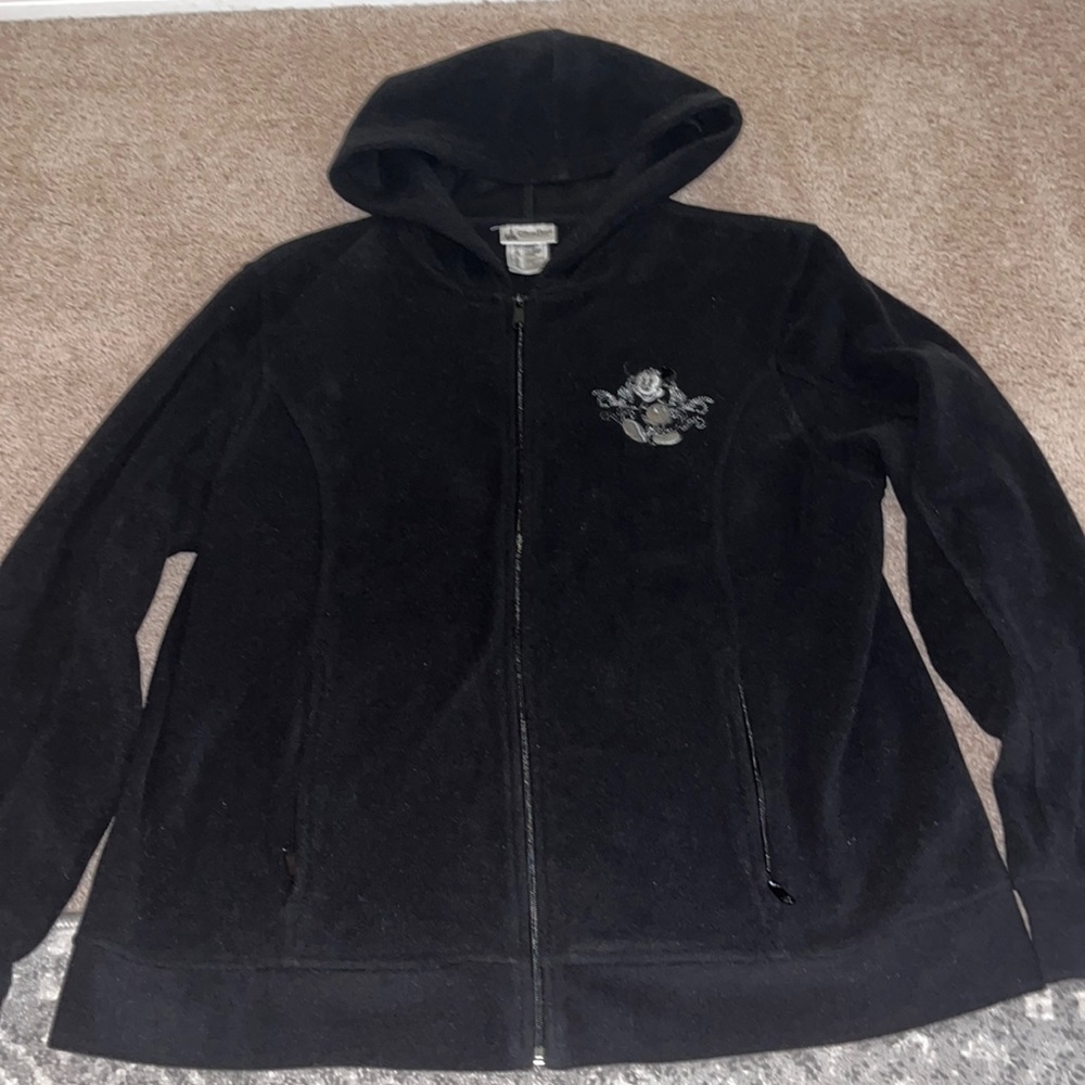 Disney Parks Fleece Full Zip Mickey Mouse Embroidered Jacket